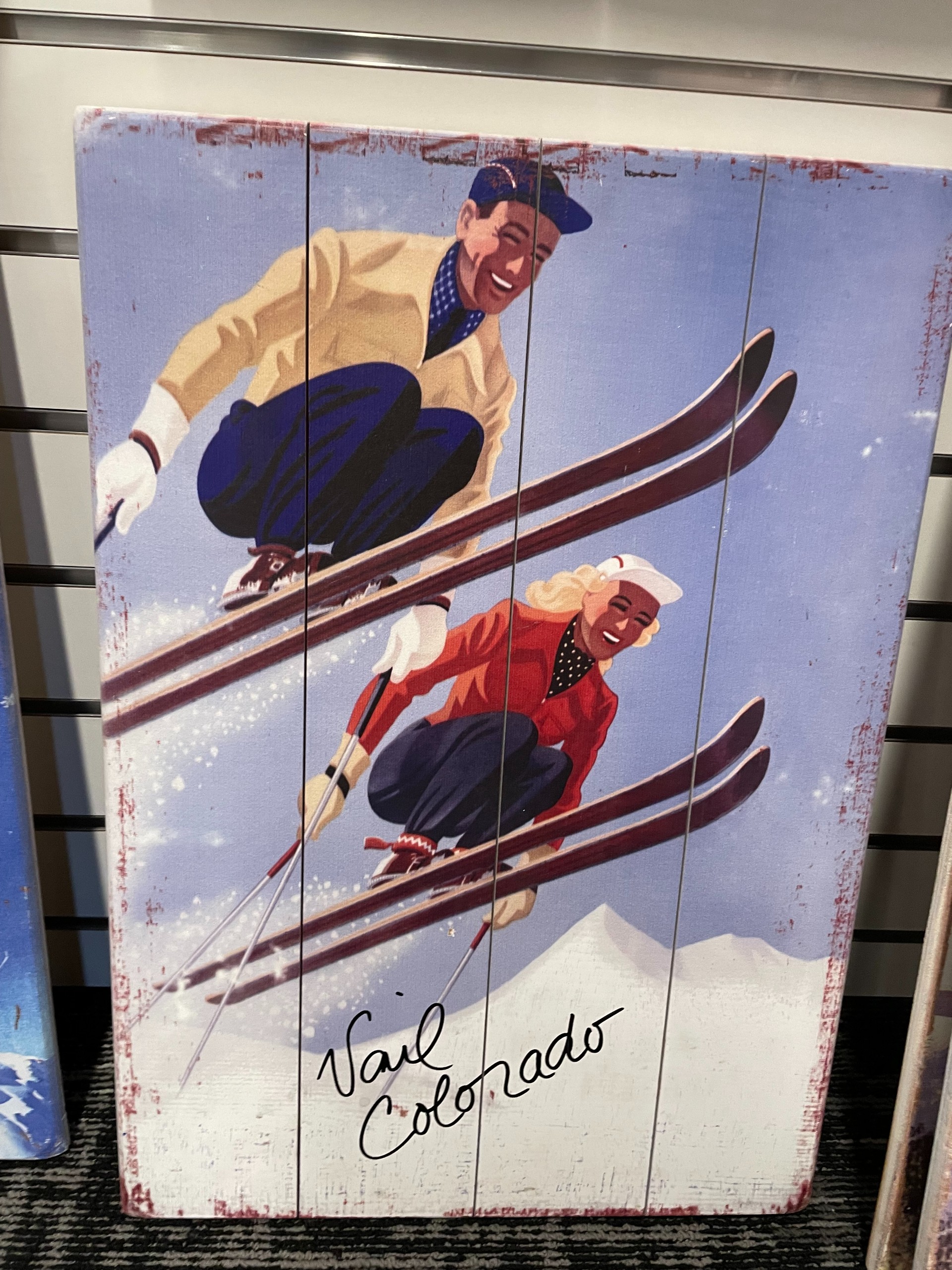 Ski Jumpers Wood Sign 14"x20" - NO SHIPPING