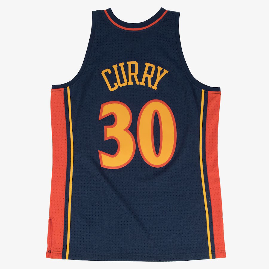 Golden State Warriors Steph Curry 2009-10 Navy Blue Swingman Mitchell and Ness Jersey