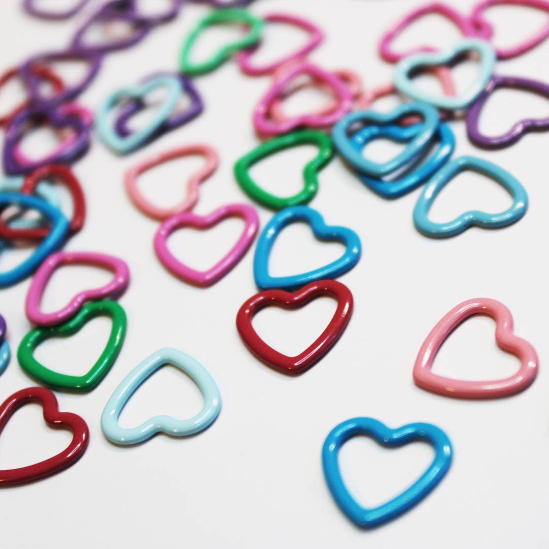 Hearts Knitting Stitch Closed Markers - Set of 20