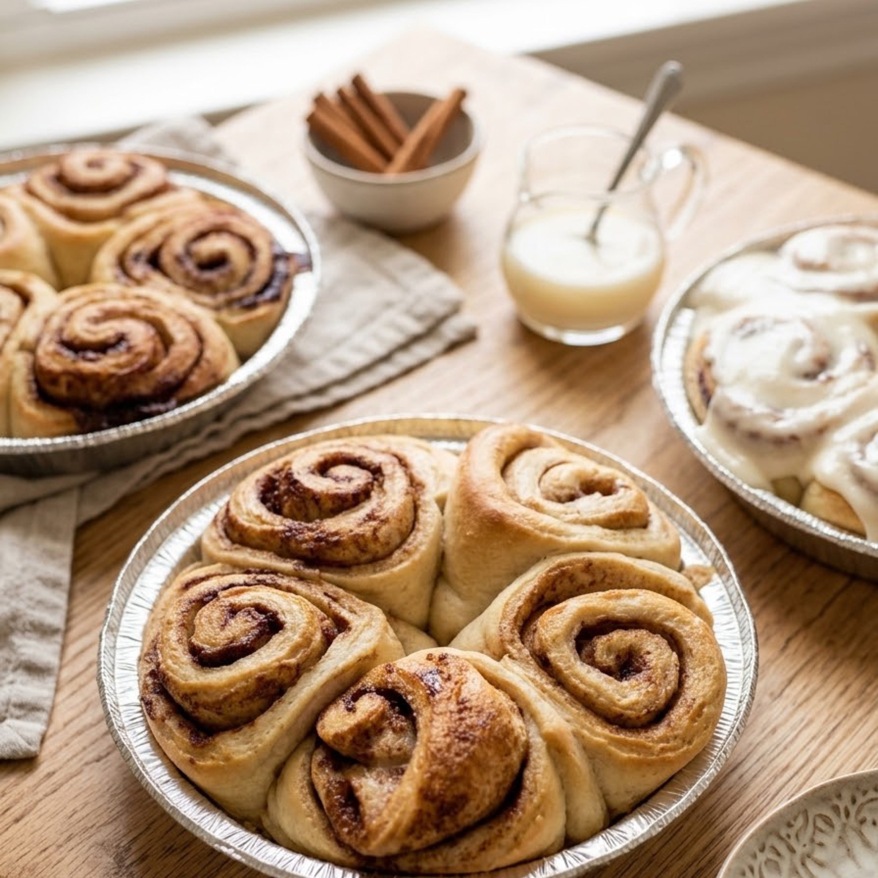Photo of 9  cinnamon rolls