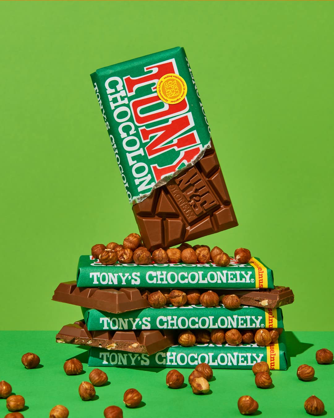 Tonys Chocolonely 6.35 Oz Milk Hazelnut Bar