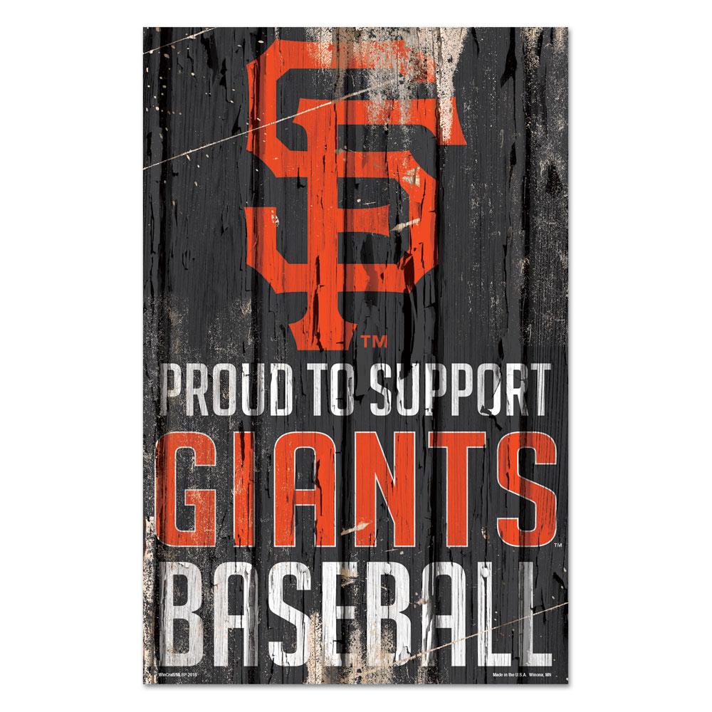 San Francisco Giants Proud to Support Wooden Sign 11x17"