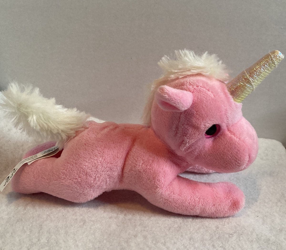 The Petting Zoo Pink Unicorn with Pink eyes and Shimmery Horn