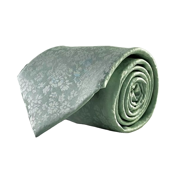 59 X 3.5 Inch Seafoam Green T/T Floral Tie&Psq