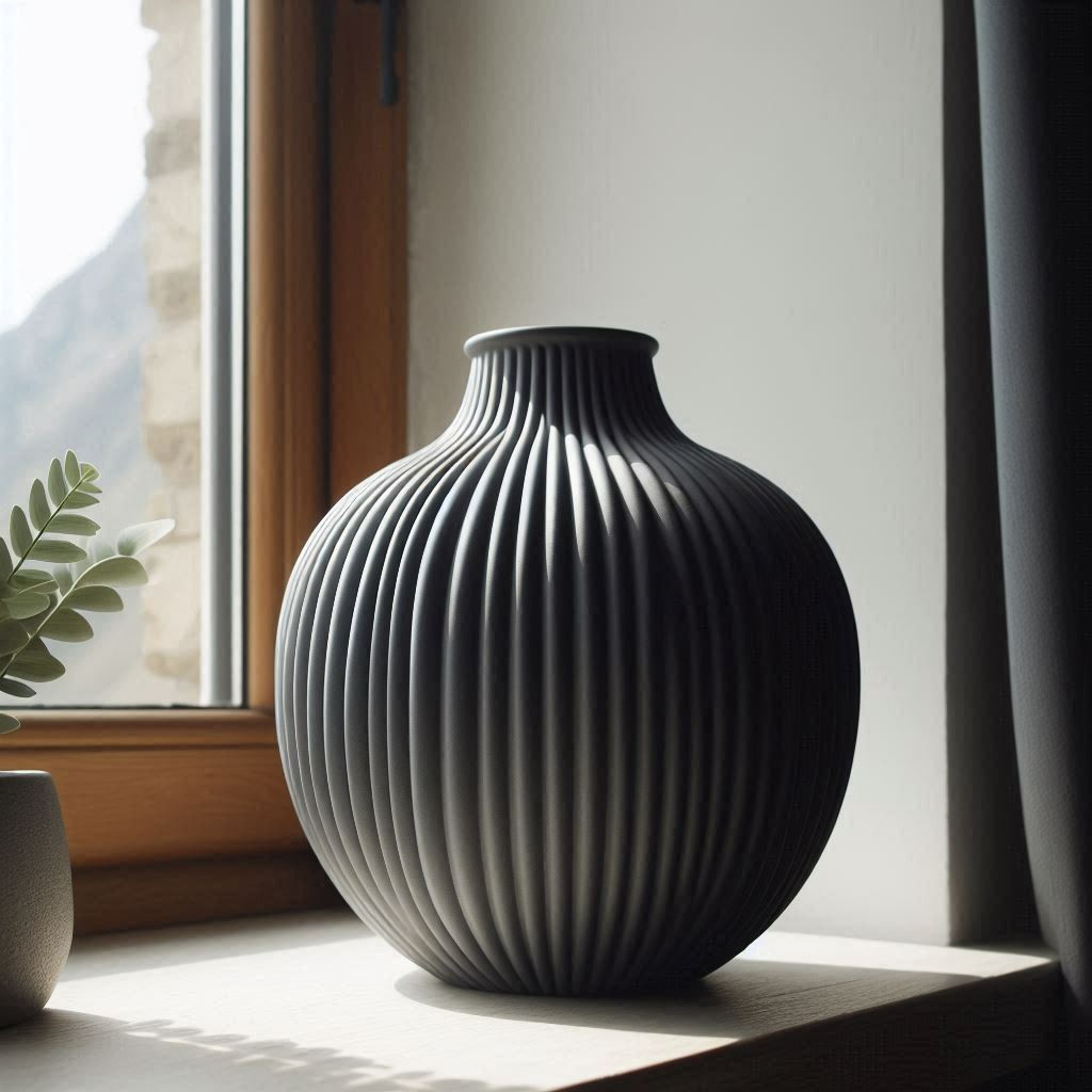 Short Ribbed Vase