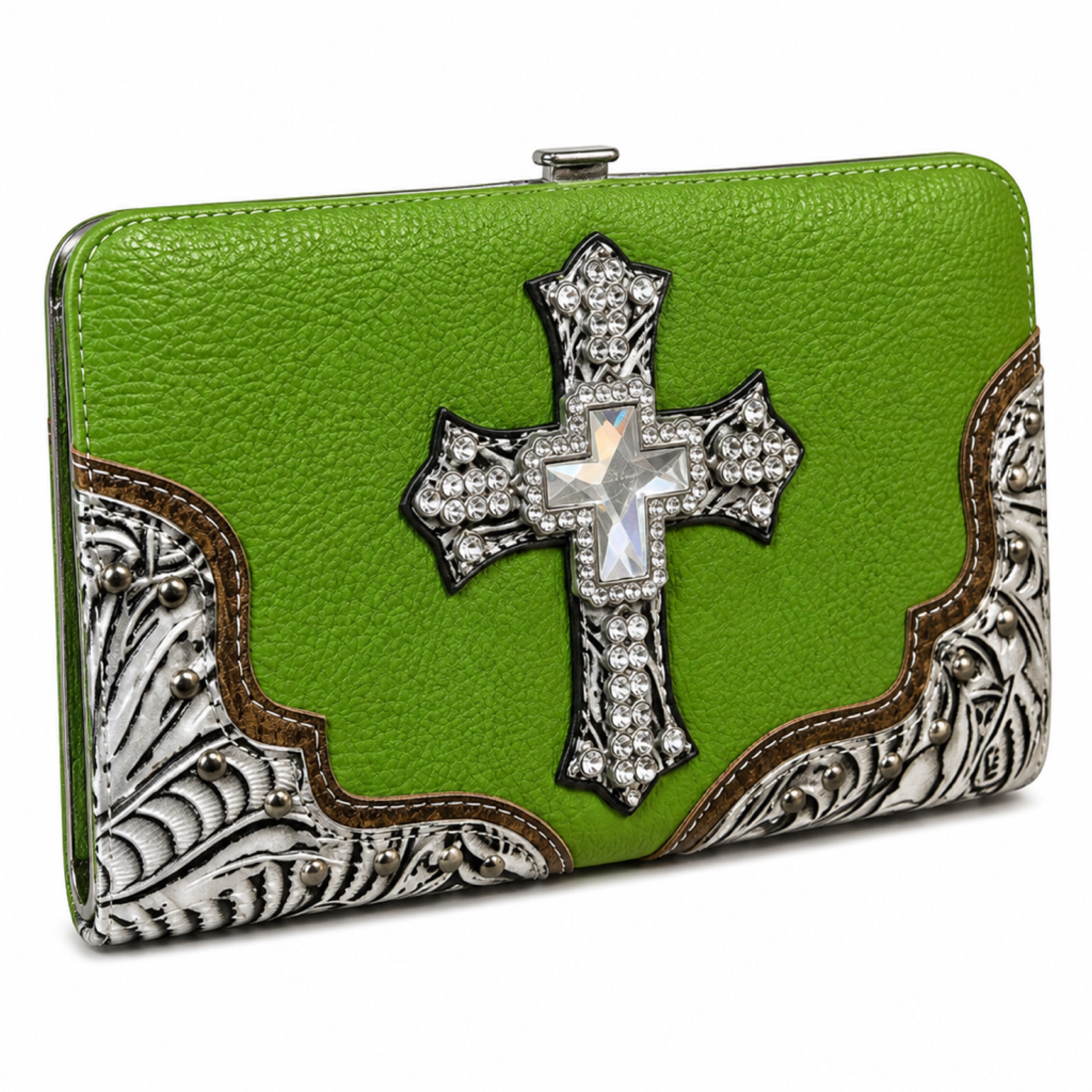 Rhinestone Cross Western Wallet