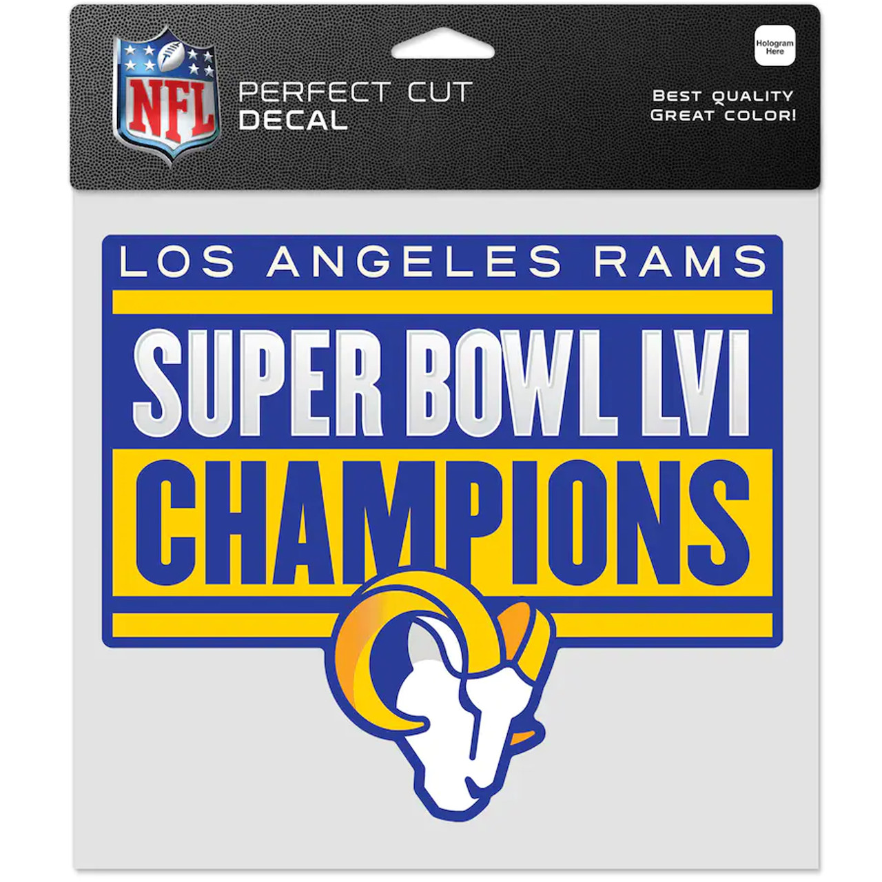 Los Angeles Rams Super Bowl LVI Champions Die Cut Decal 8x8