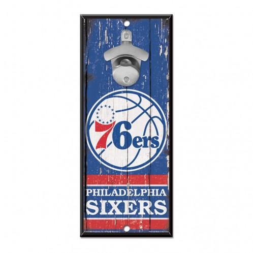 Philadelphia 76ers Wood Bottle Opener 5x11"