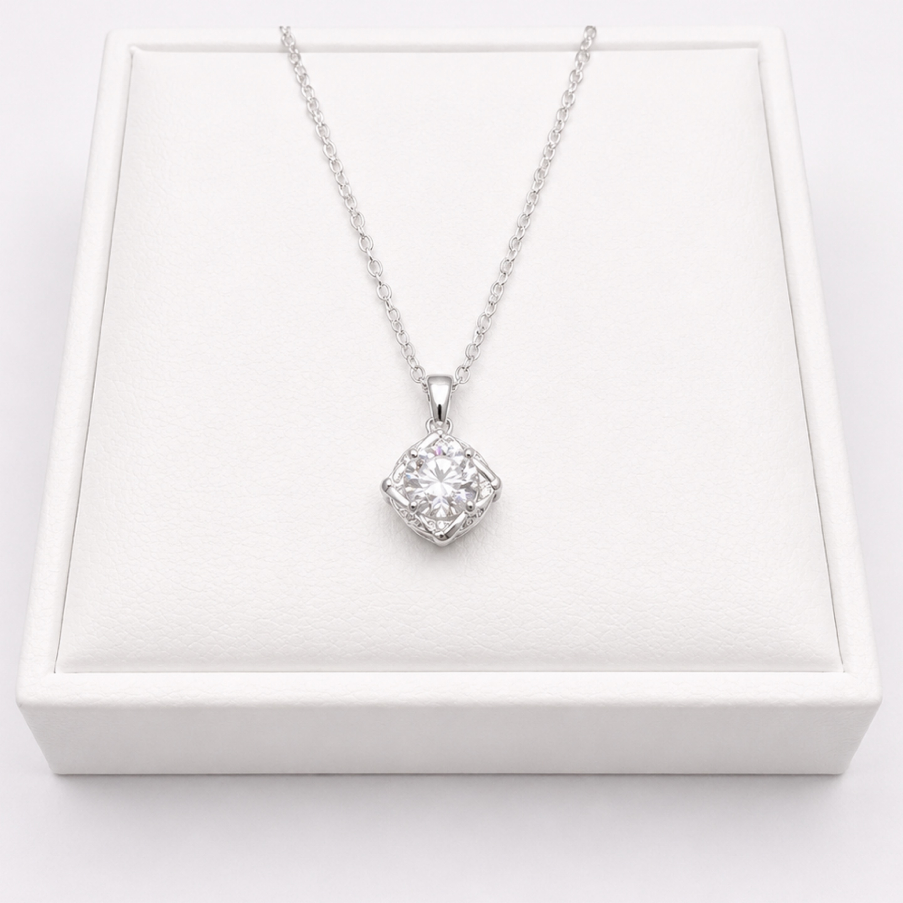 Moissanite Cushion Pendant/Necklace 