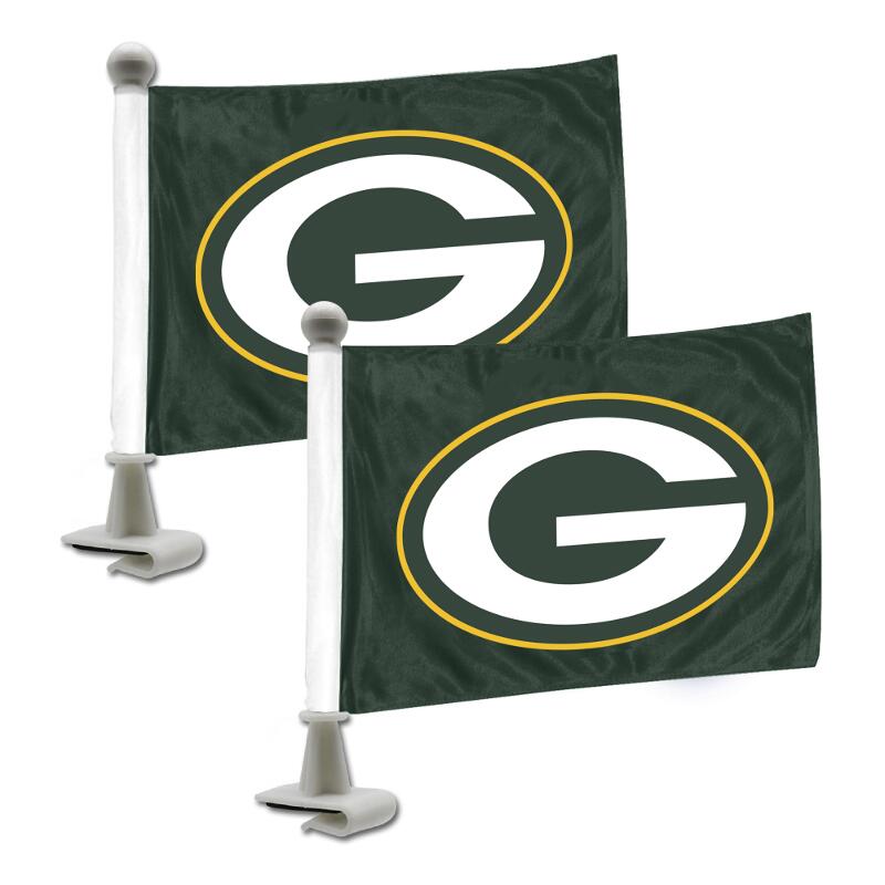Green Bay Packers Green Ambassador Car Flags Set