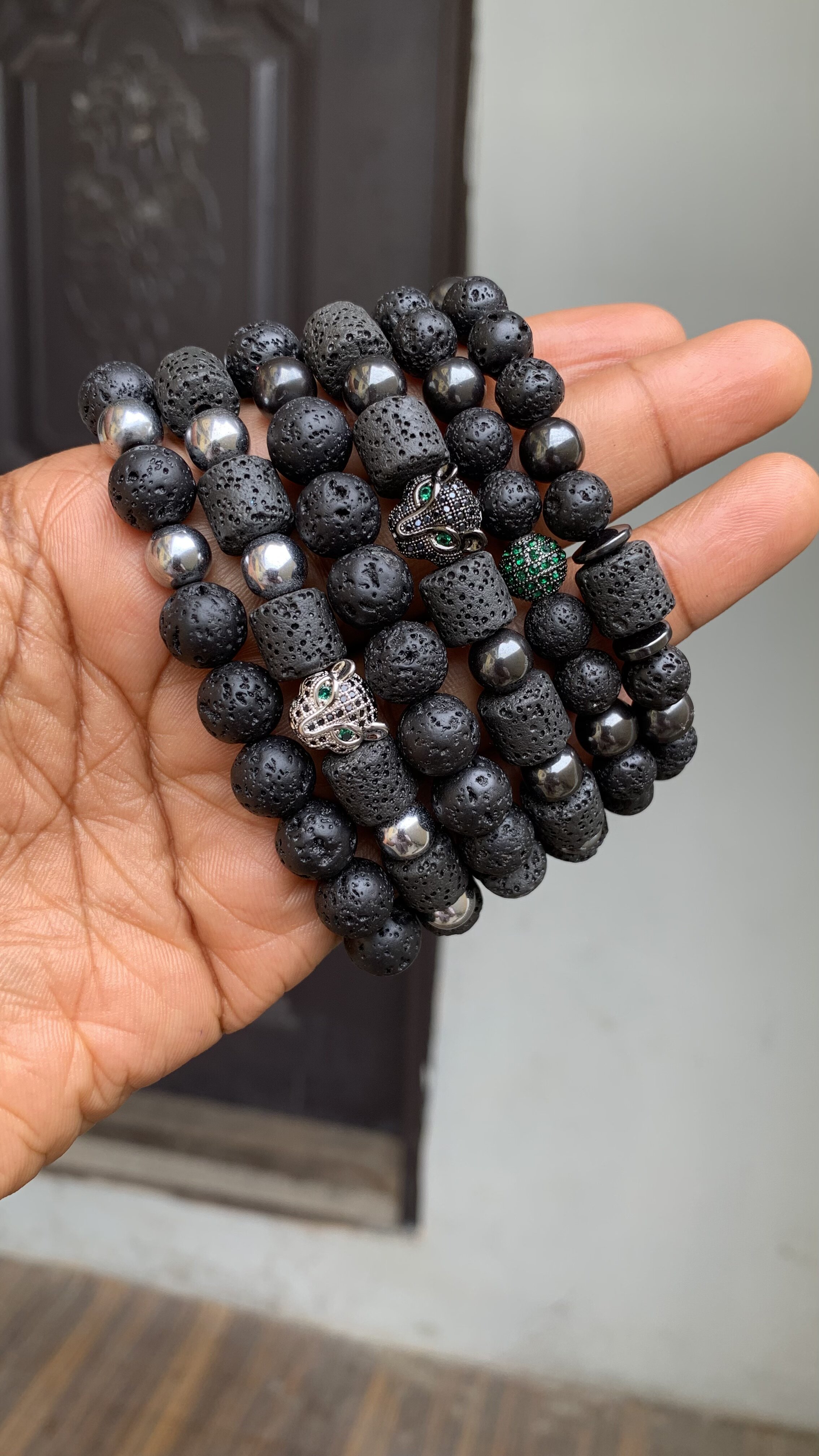Leopard Lava Bracelet Set view 4