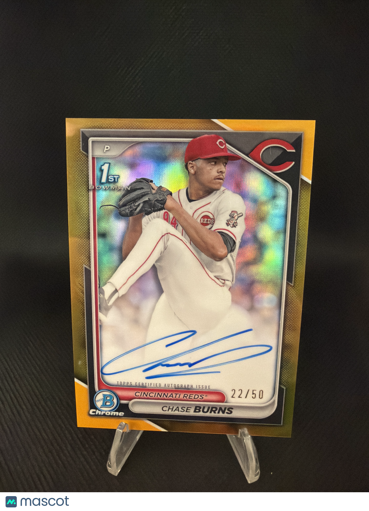 2024 Bowman Chrome Chase Burns #CP-CB Gold Refractor /50 1st Bowman