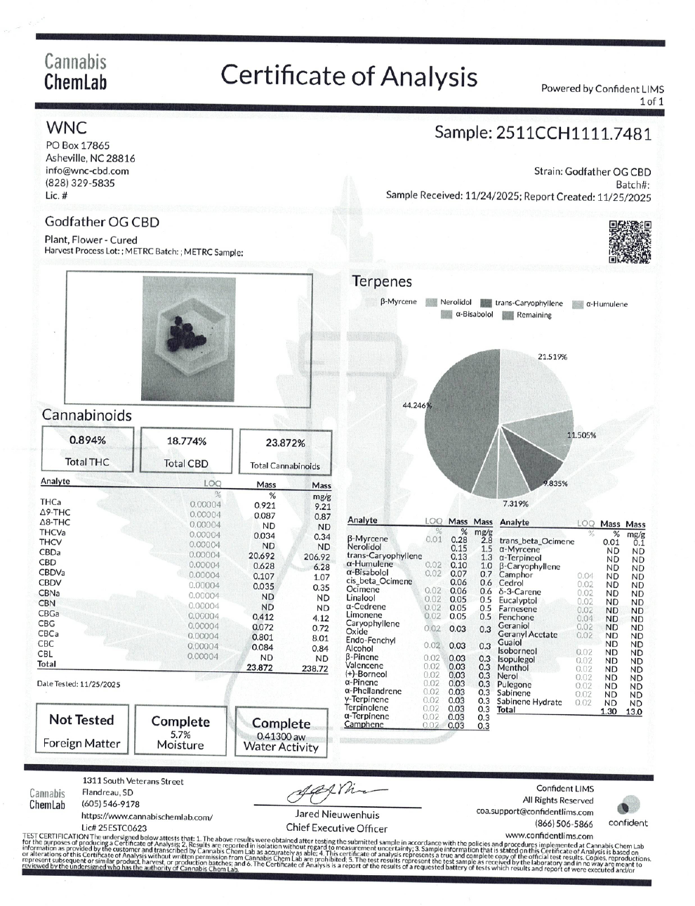 Godfather OG CBD Flower - Hybrid - Bulk Flower