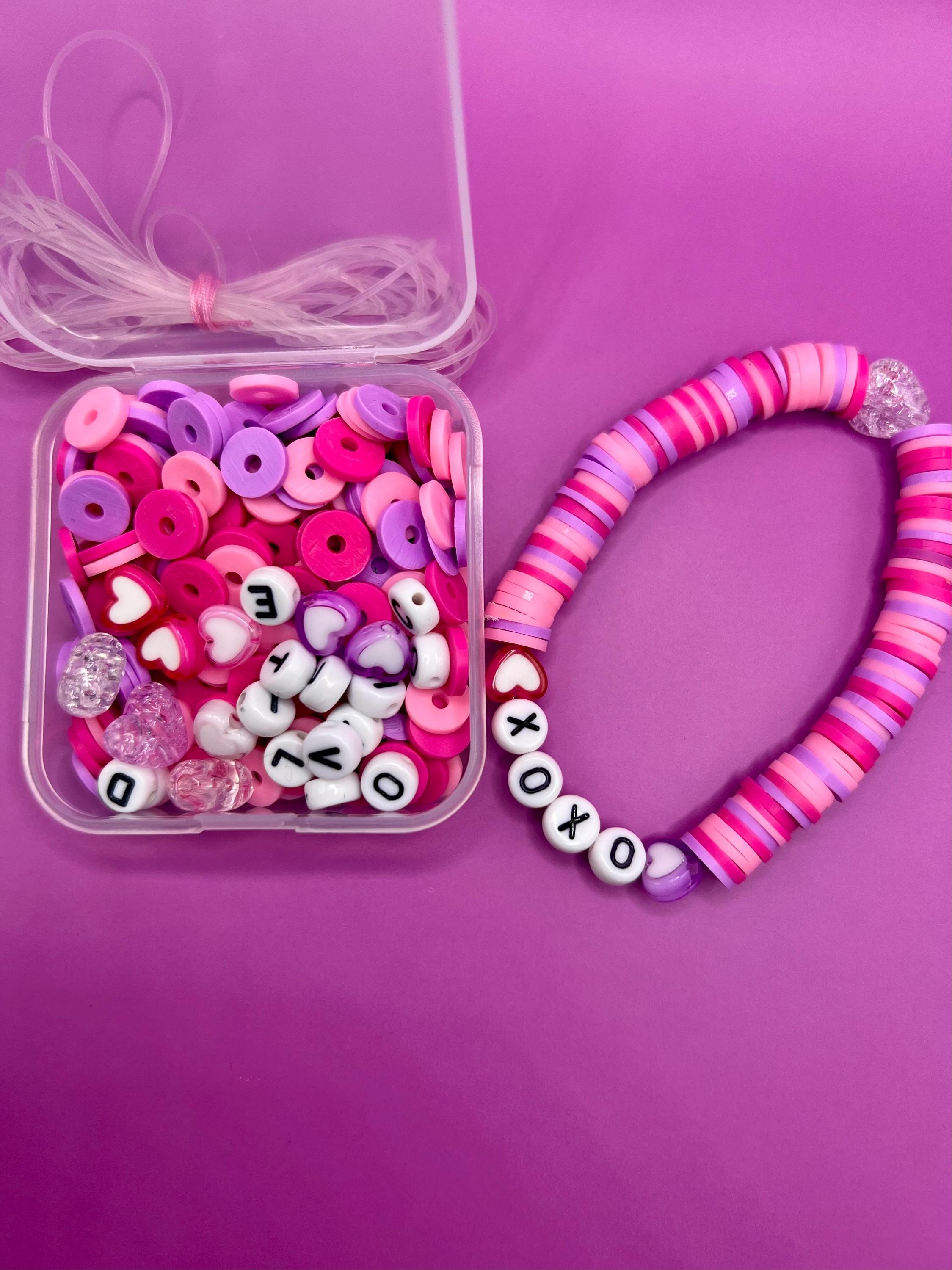 Heart Bracelet Making Kit: Custom Word Beads, fun friendship Craft view 2