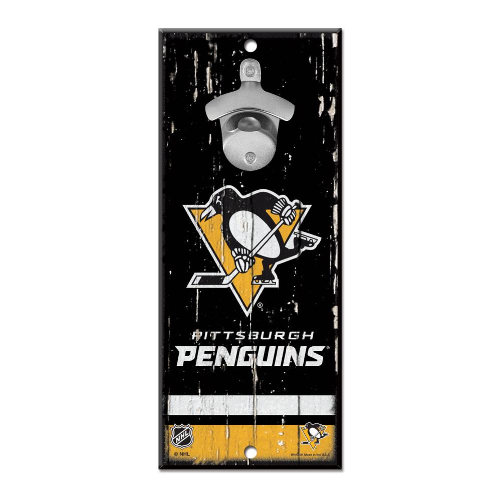 Pittsburgh Penguins Wood Bottle Opener 5x11"