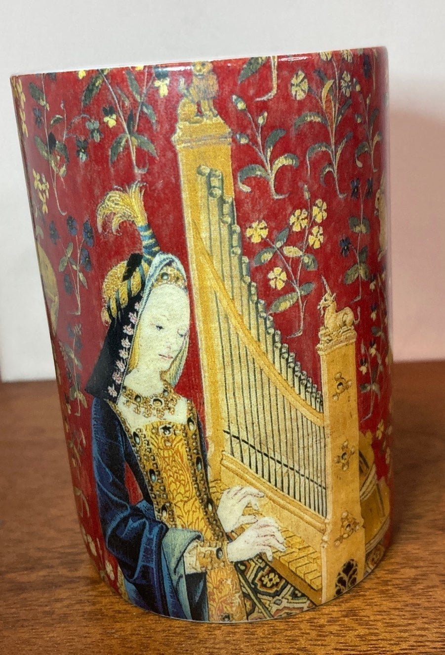 Lady and Unicorn Medieval Tapestry Five Senses IV Hearing Coffee Mug