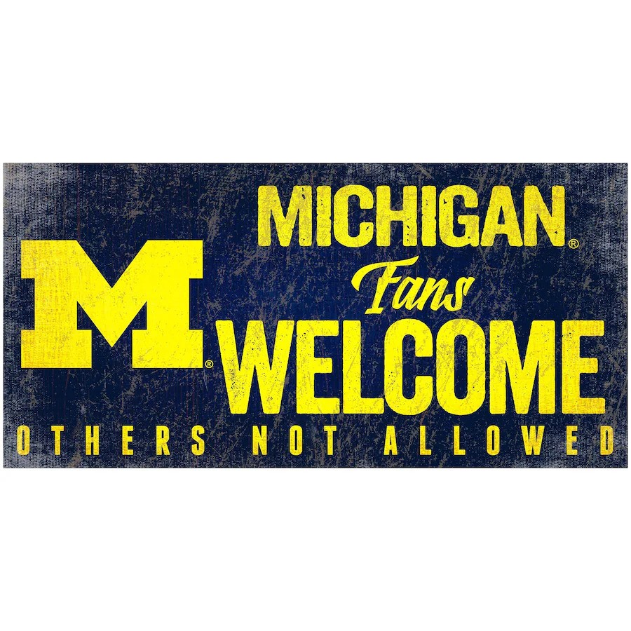 Michigan Wolverines Wood Welcome Sign