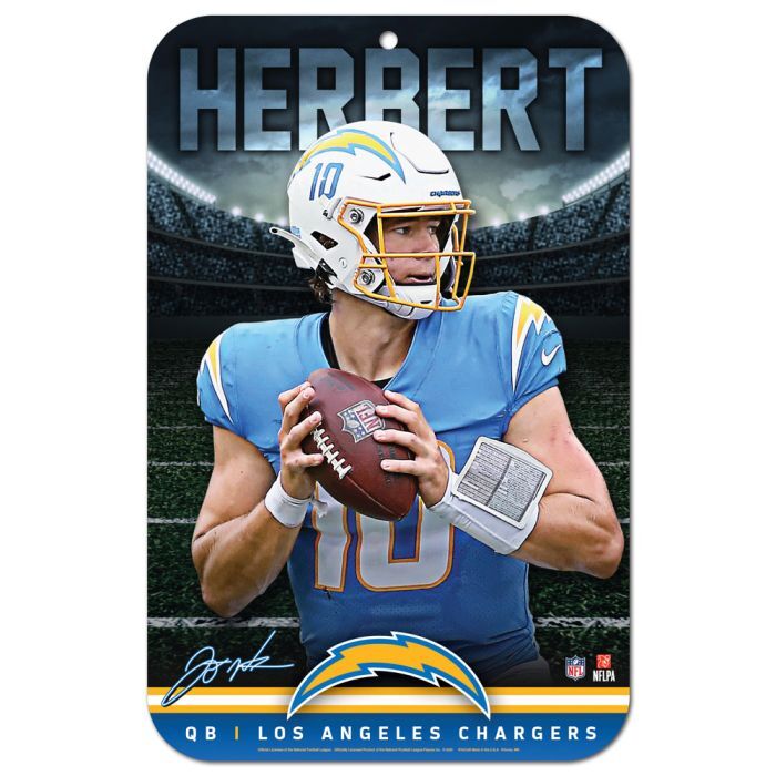 Los Angeles Chargers Justin Herbert Lockeroom Sign