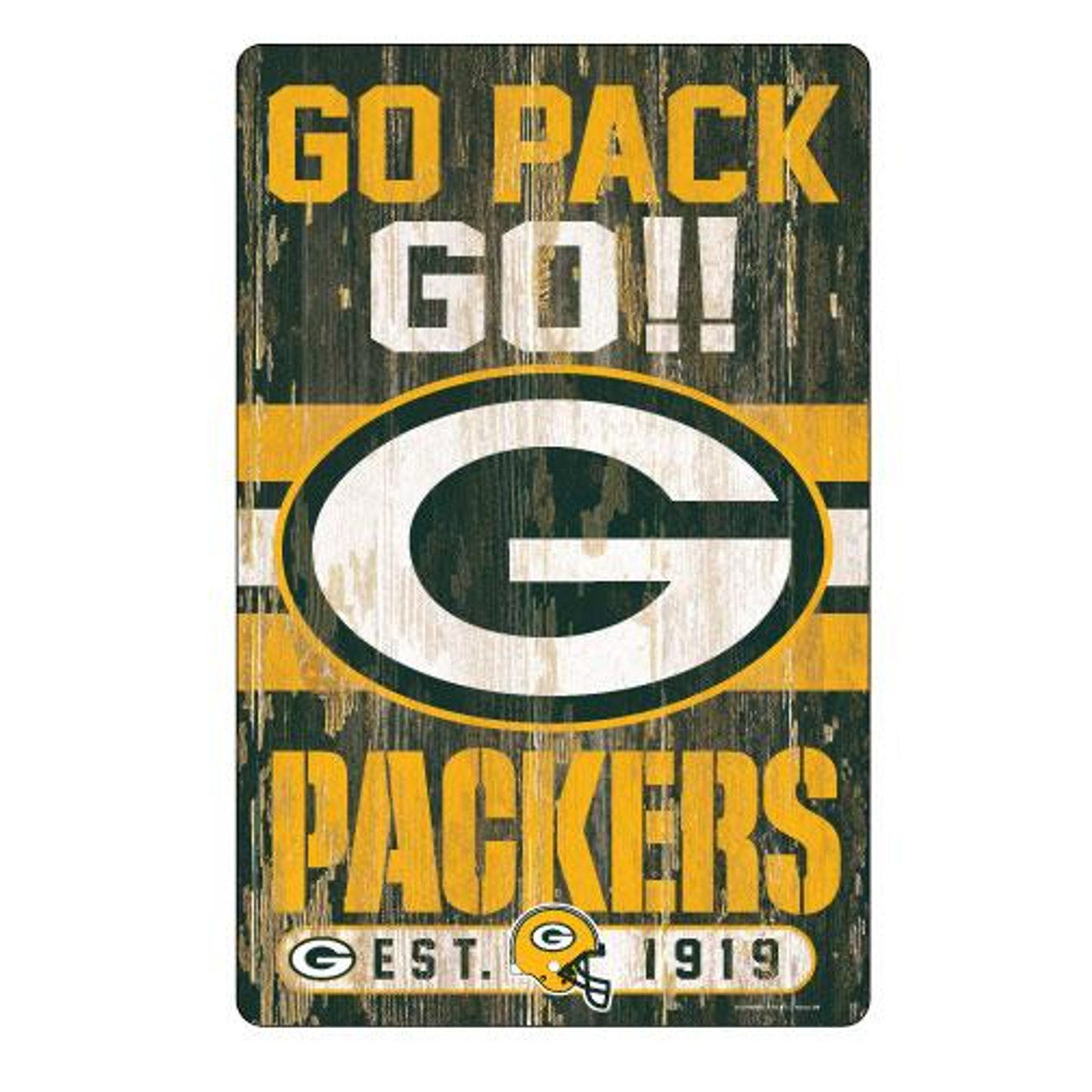 Green Bay Packers Wood Slogan Sign 11x17"