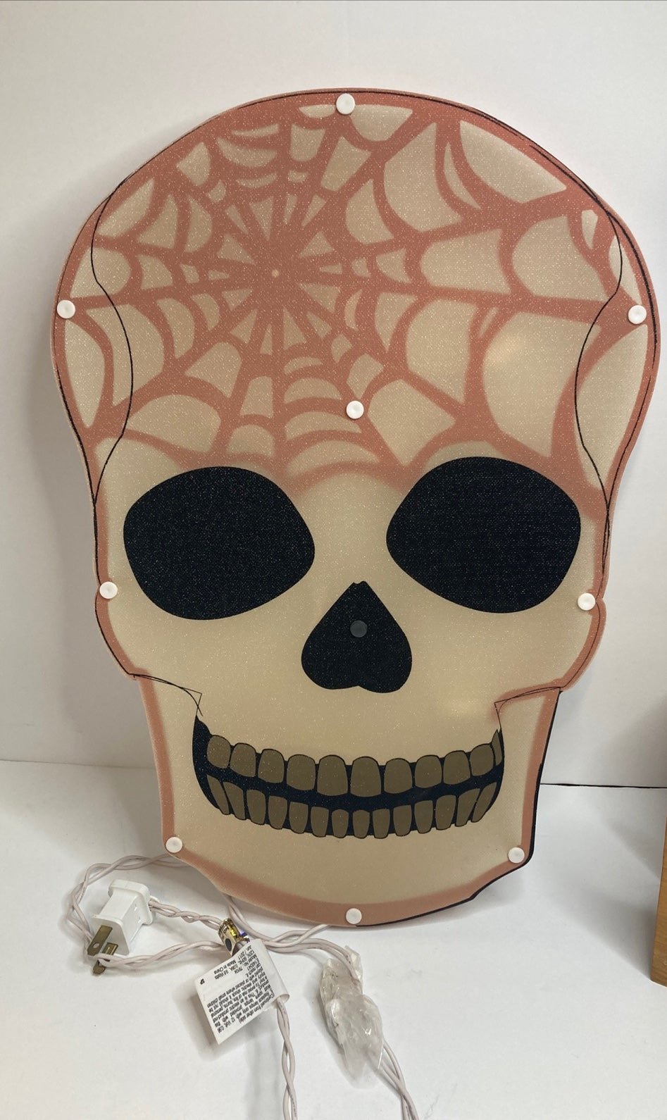 Halloween Light up Skull with Red Webbing