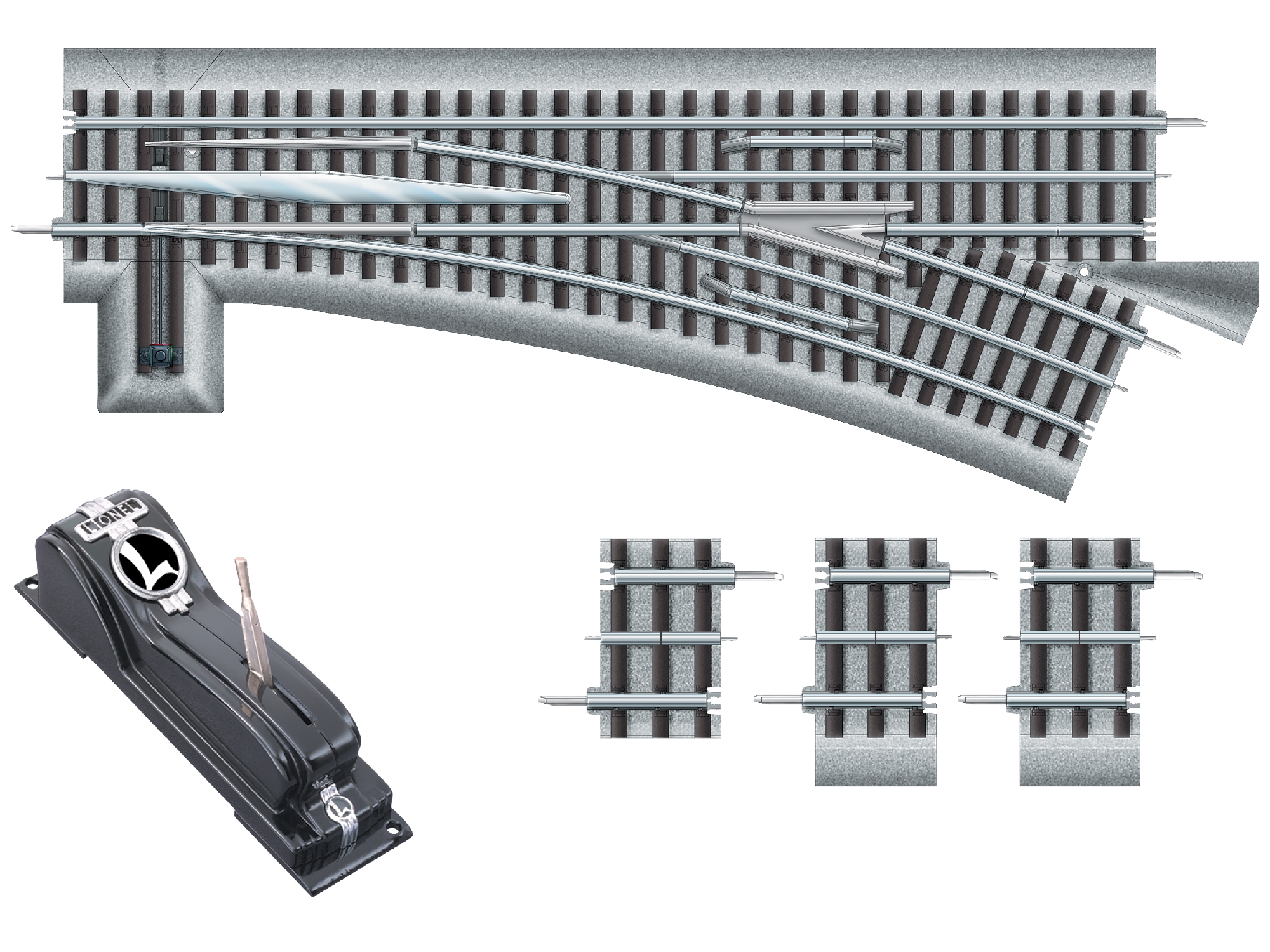Lionel FasTrack O60 Right Hand Command O Scale Switch 81950