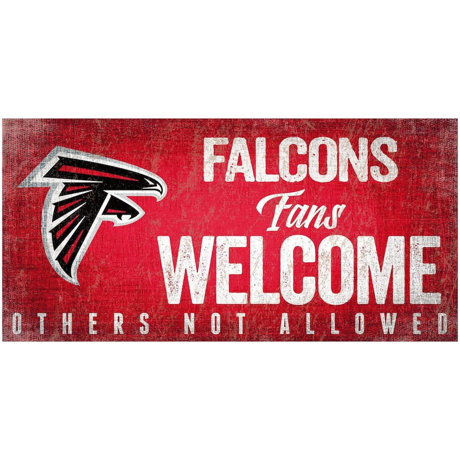 Atlanta Falcons Wood Sign Fans Welcome 12x6