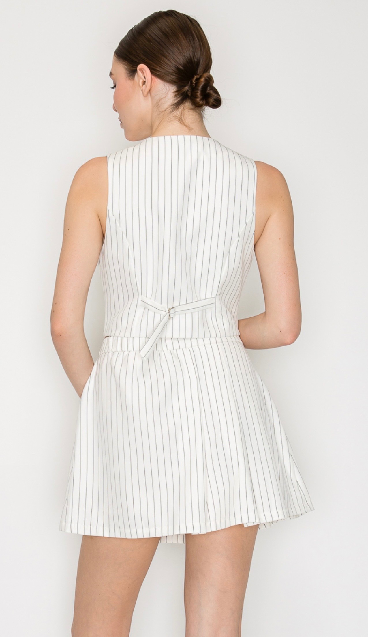 Pinstripe 2 Piece Skirt And Top Set