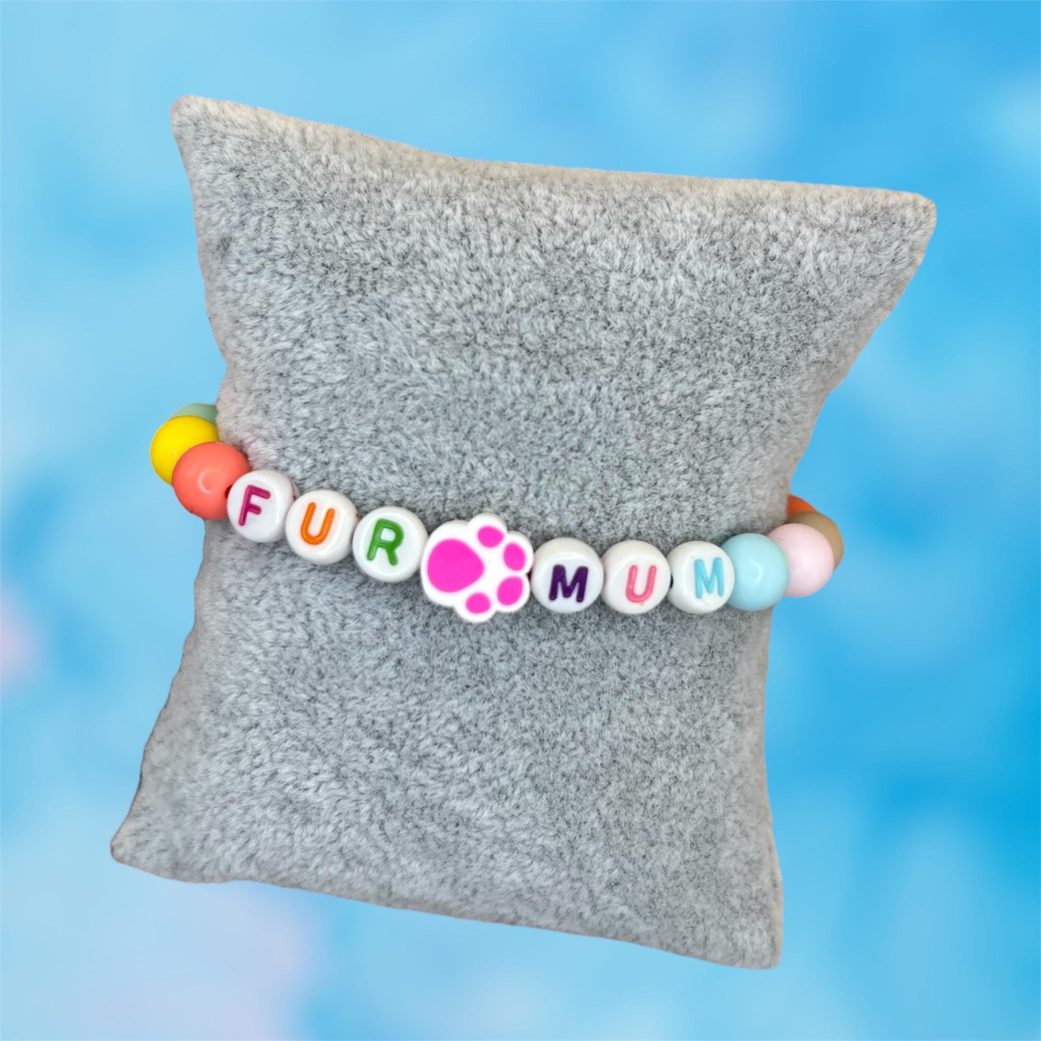 Personalized Paw Print Bracelet: Colorful Beaded Pet Lover Gift view 2