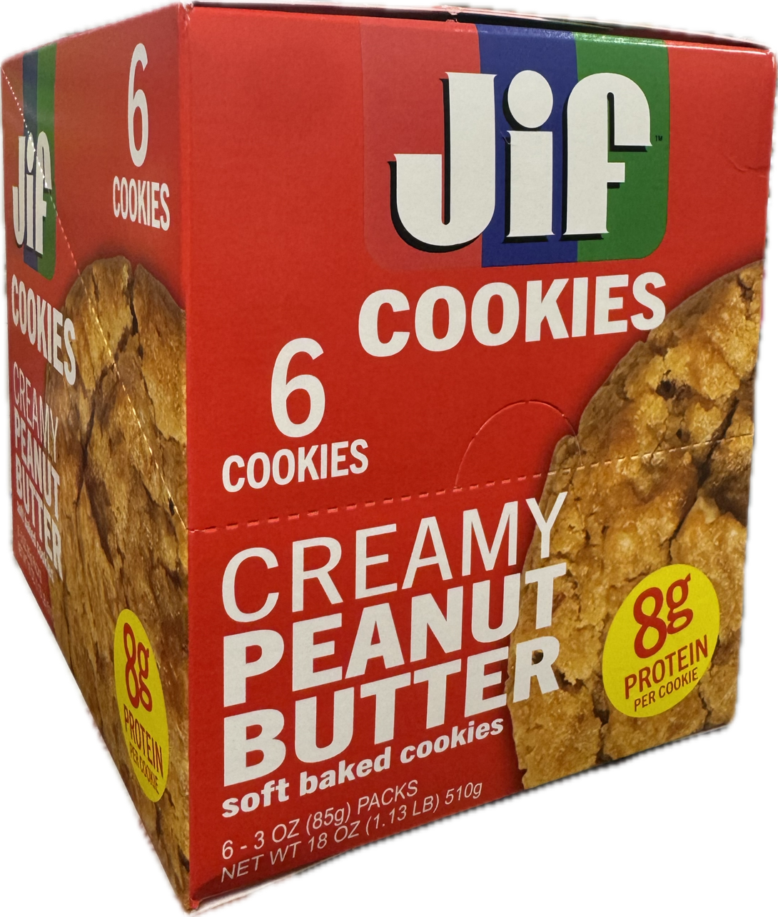 Jif Soft Baked PROTEIN Cookies Creamy Peanut Butter 3oz 6ct