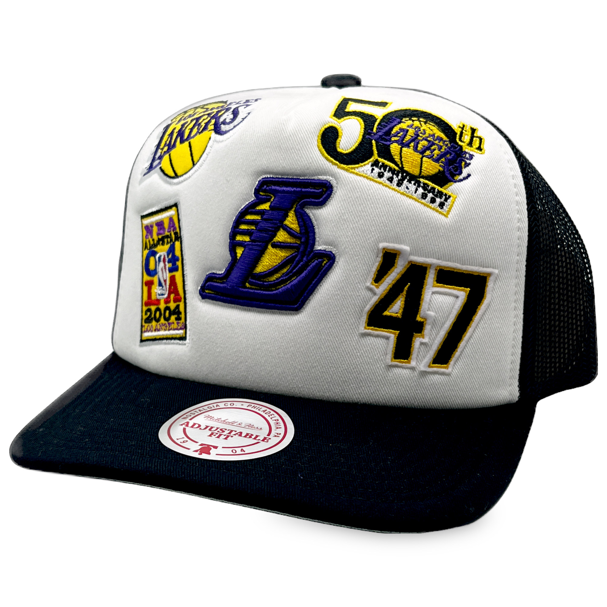 Los Angeles Lakers Retro Mitchell and Ness Gridlock Trucker Snapback Hat