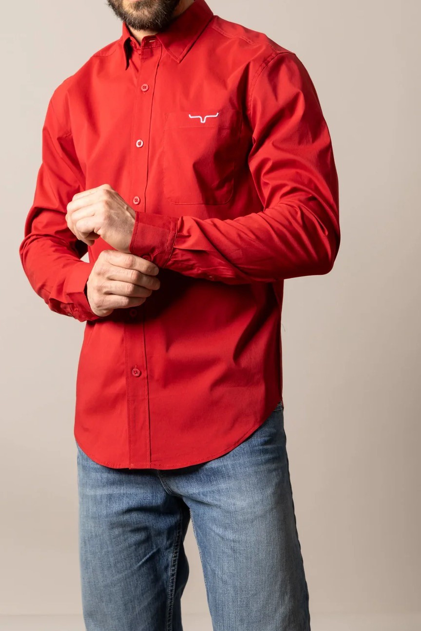Kimes Ranch KR Team Dress Shirt - Red