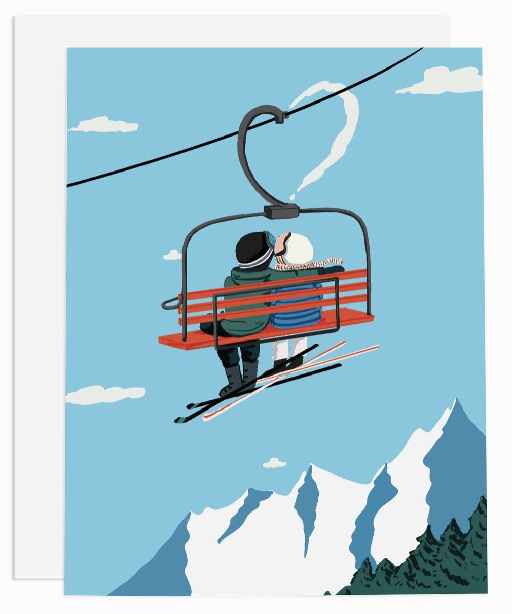 Ski Love Notecard