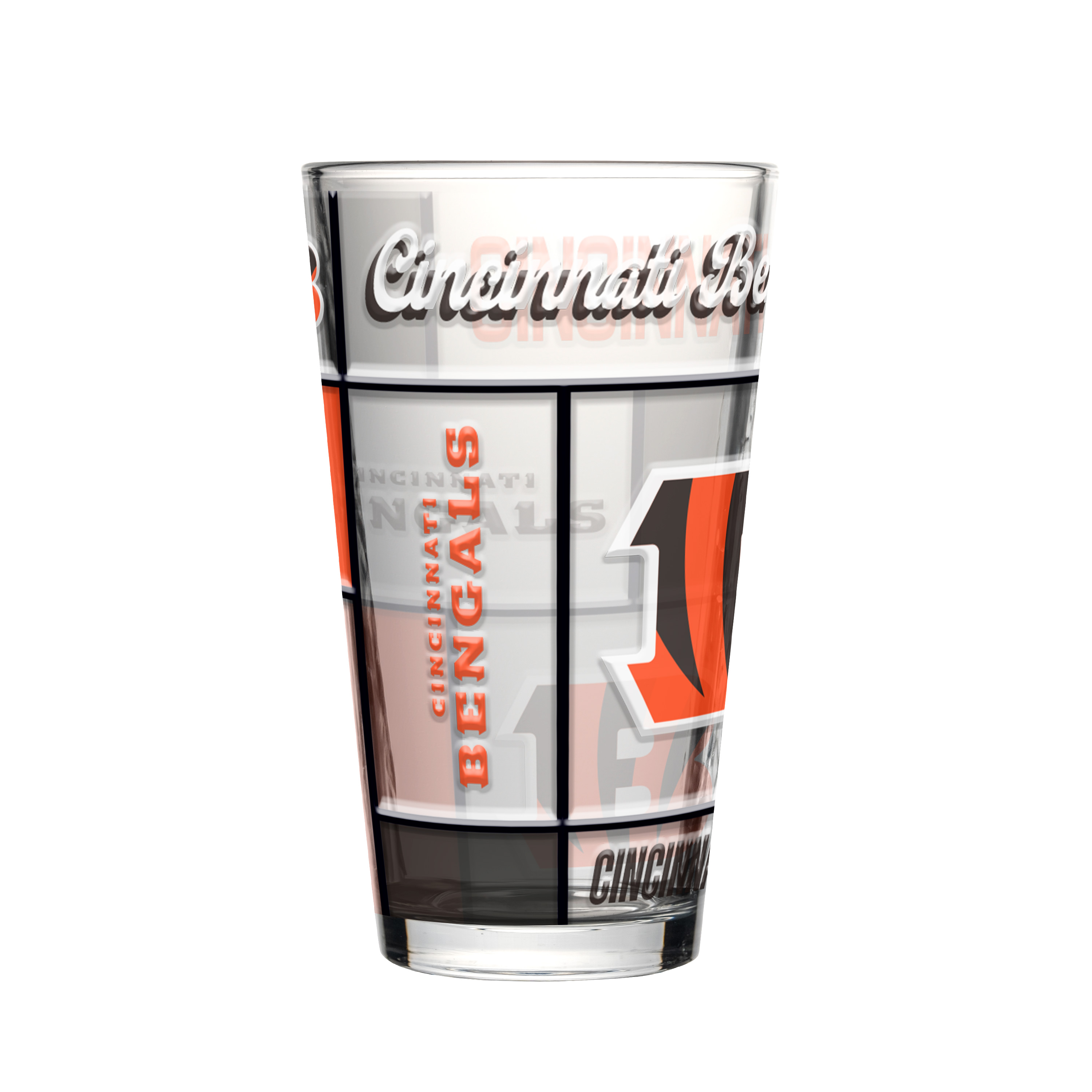 Cincinnati Bengals Boxed Quilted Stained Pint Glass 16oz
