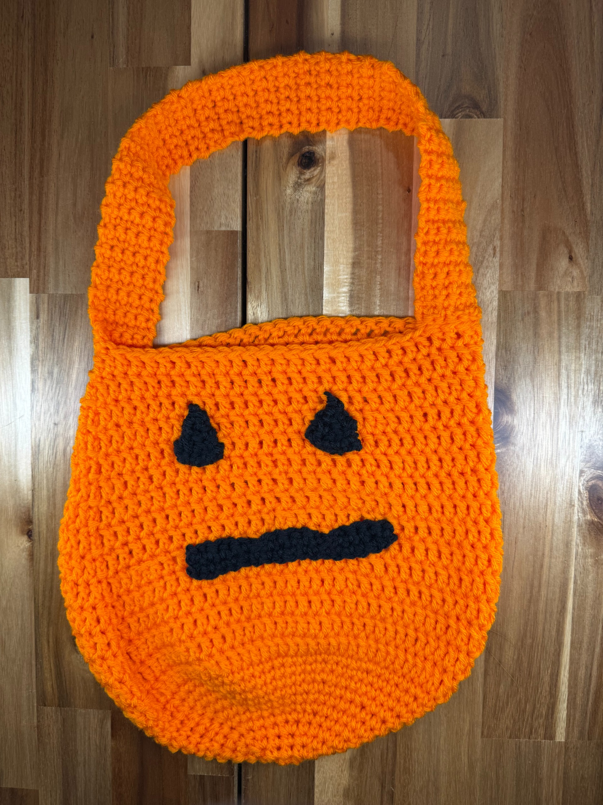 Jack-O'-Lantern Pumpkin Crochet Bag