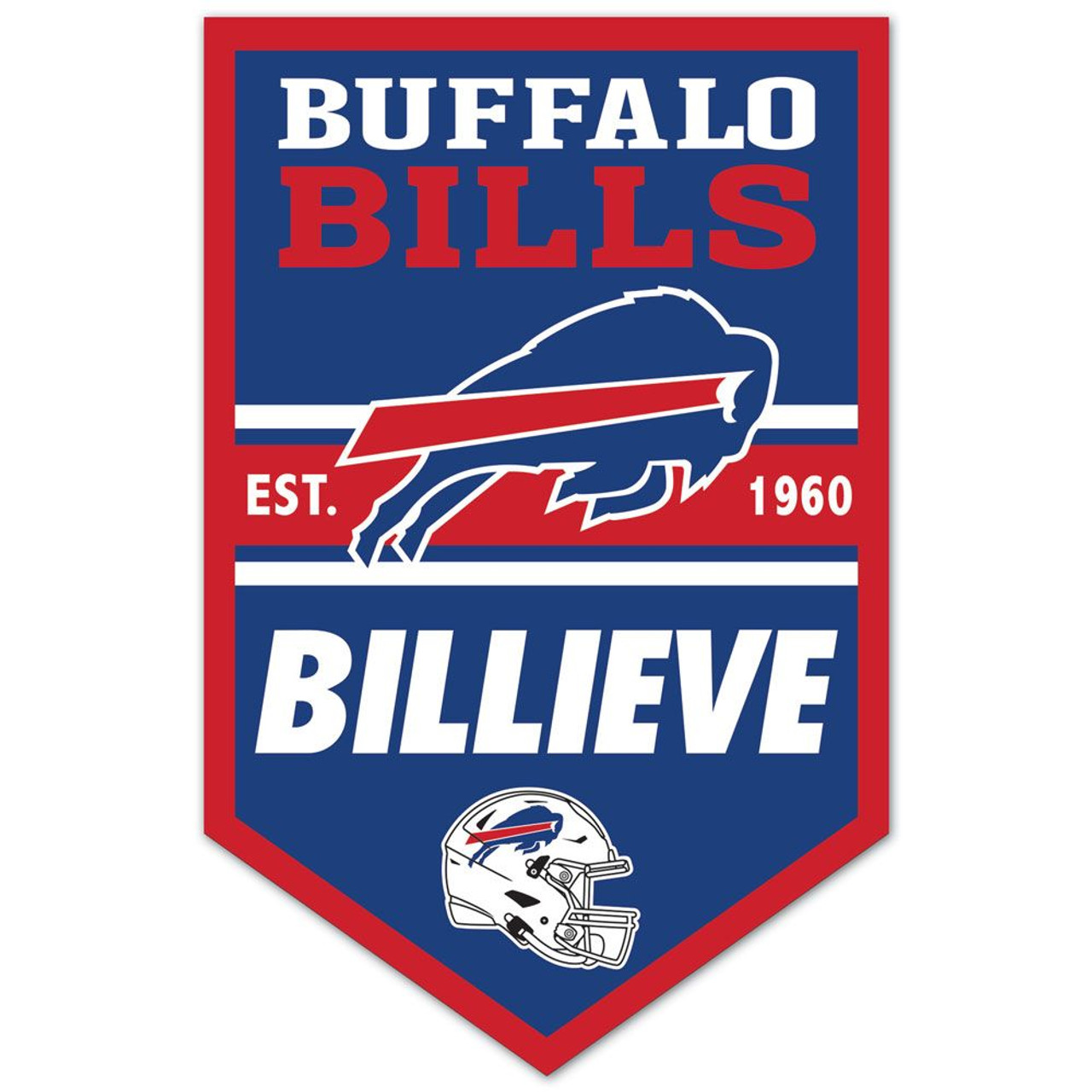 Buffalo Bills Chevron Wood Banner Sign 11x17"