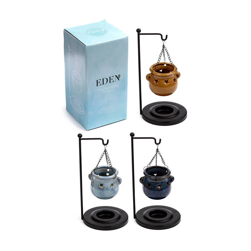 Puckator Ltd - Eden Cauldron Shaped Hanging Oil Burner with Stand