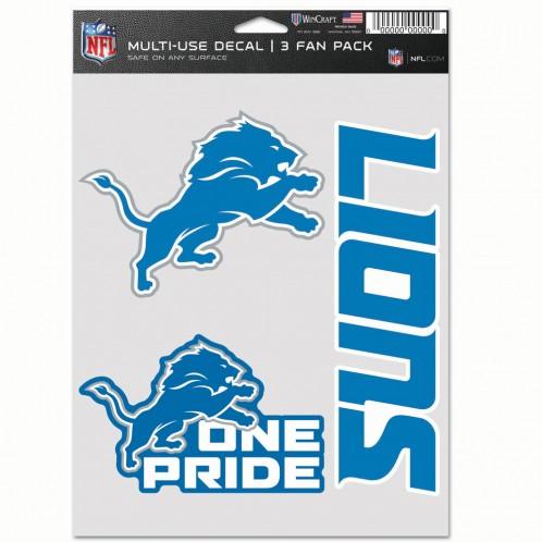Detroit Lions Multi Use 3 Pack Fan Decals