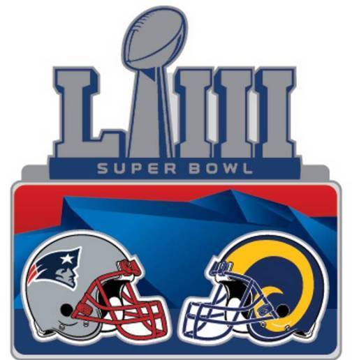 New England Patriots Vs Los Angeles Rams Super Bowl LIII Dueling Trading Pin