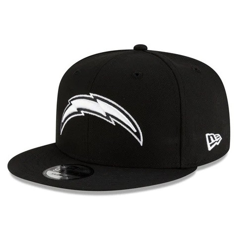 Los Angeles Chargers Black and White New Era 9FIFTY Snapback Hat