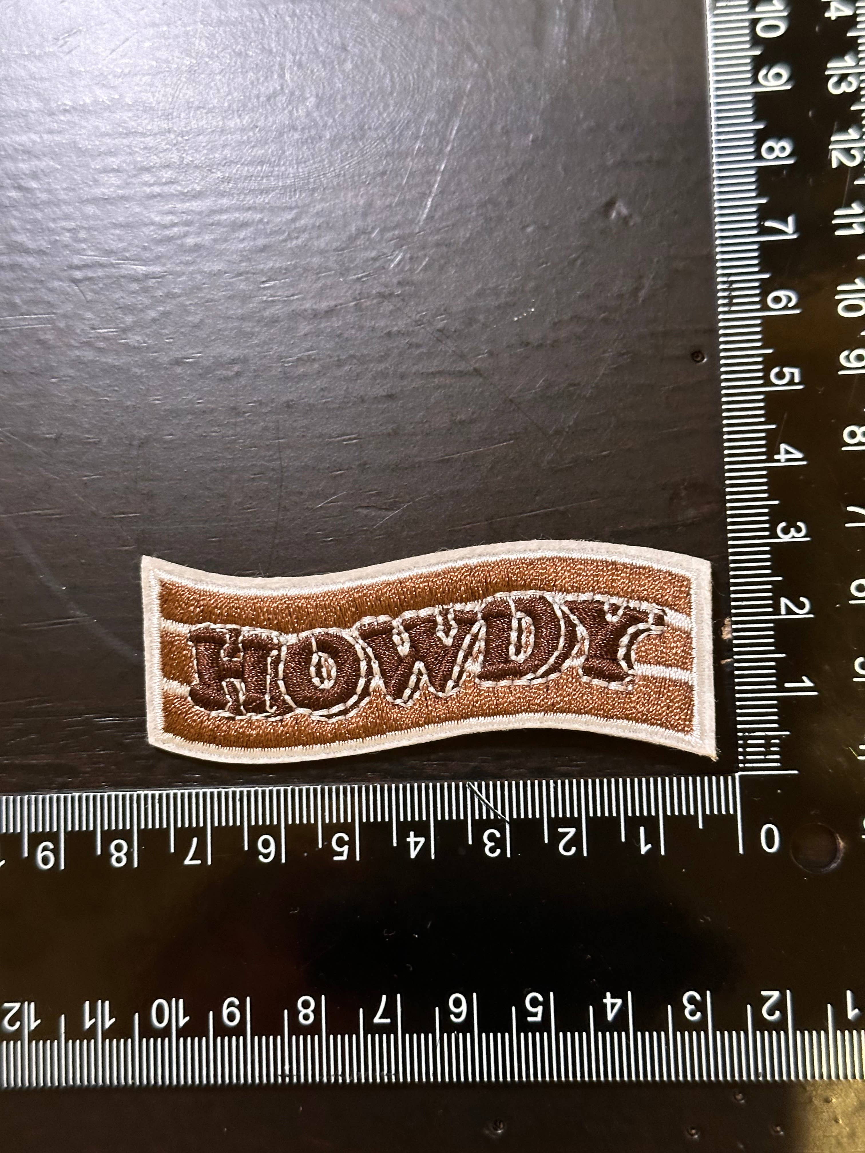 HOWDY brown/brown, howdy patch, cowboy patch, western patch