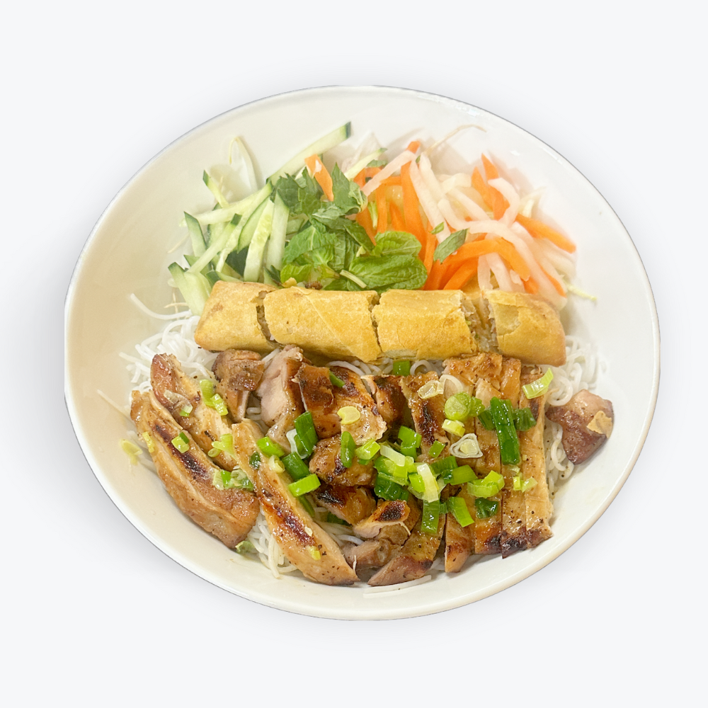 V3-Grilled Chicken W/ Deep Fried Spring Roll Vermicelli | Bún Gà Nướng Chả Giò