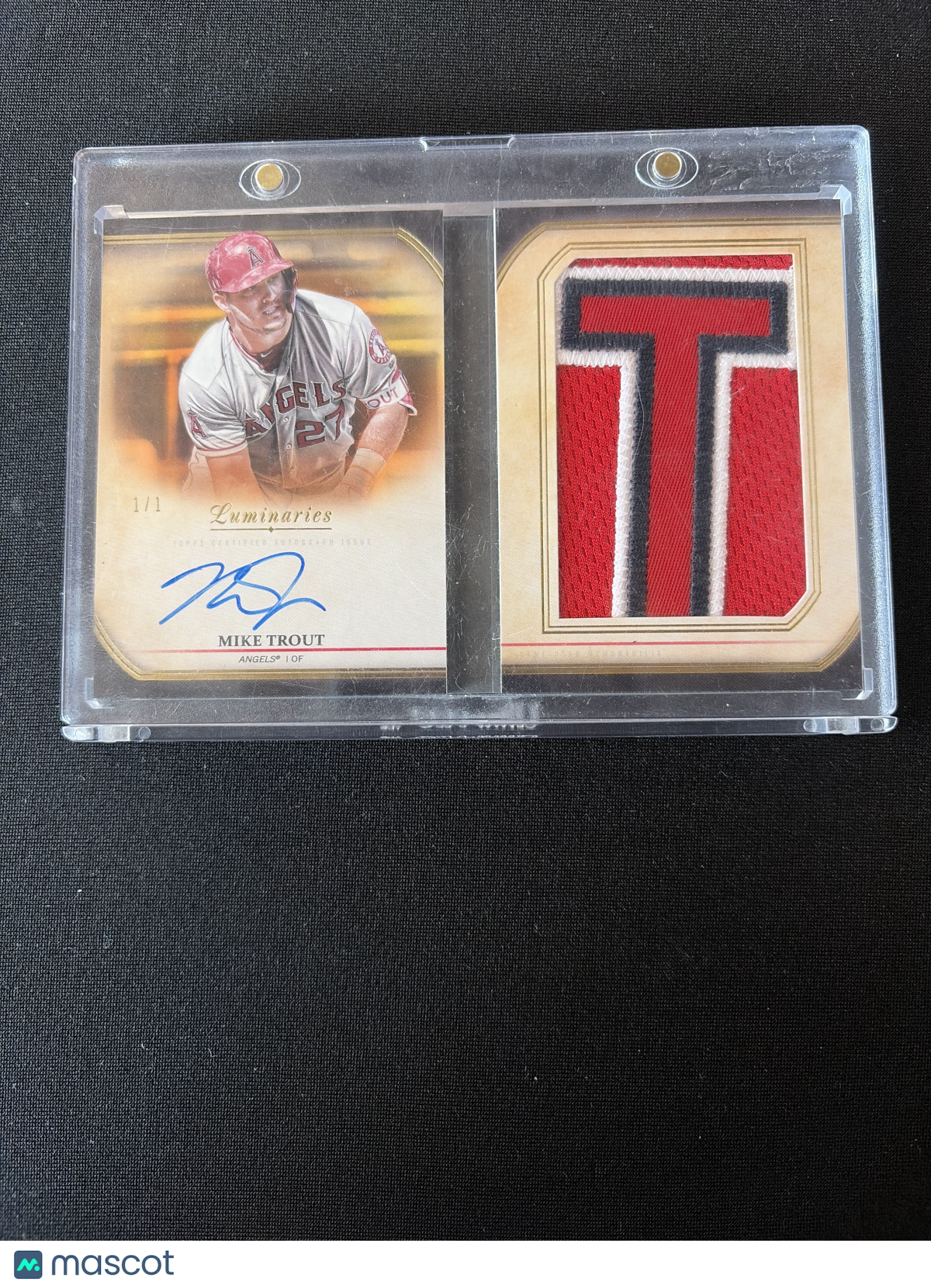2020 Topps Luminaries Mike Trout Autograph Letter Patch Book Card 1/1!!!
