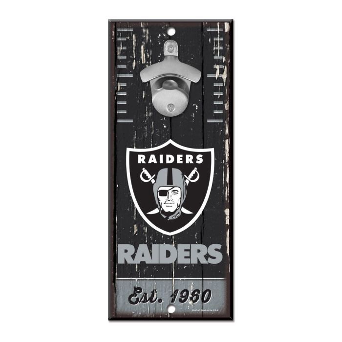 Las Vegas Raiders Wood Bottle Opener 5x11"