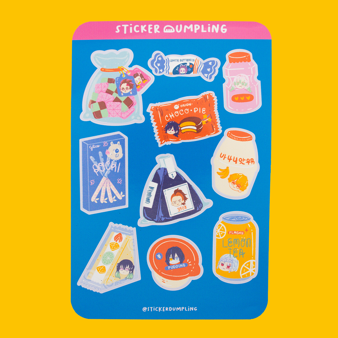 Demon Slayer School Snacks Sticker Sheet