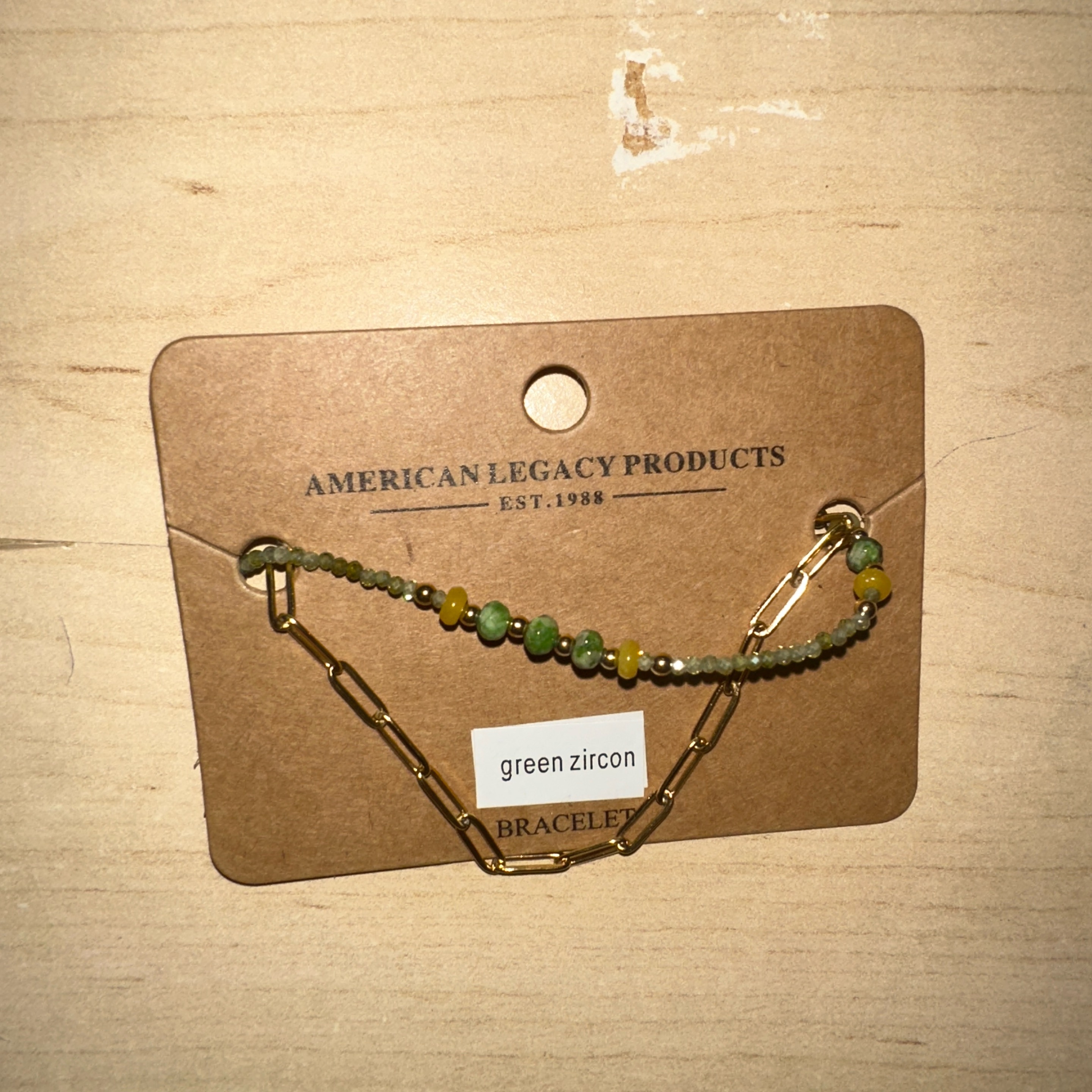 Natural stone & chain bracelet