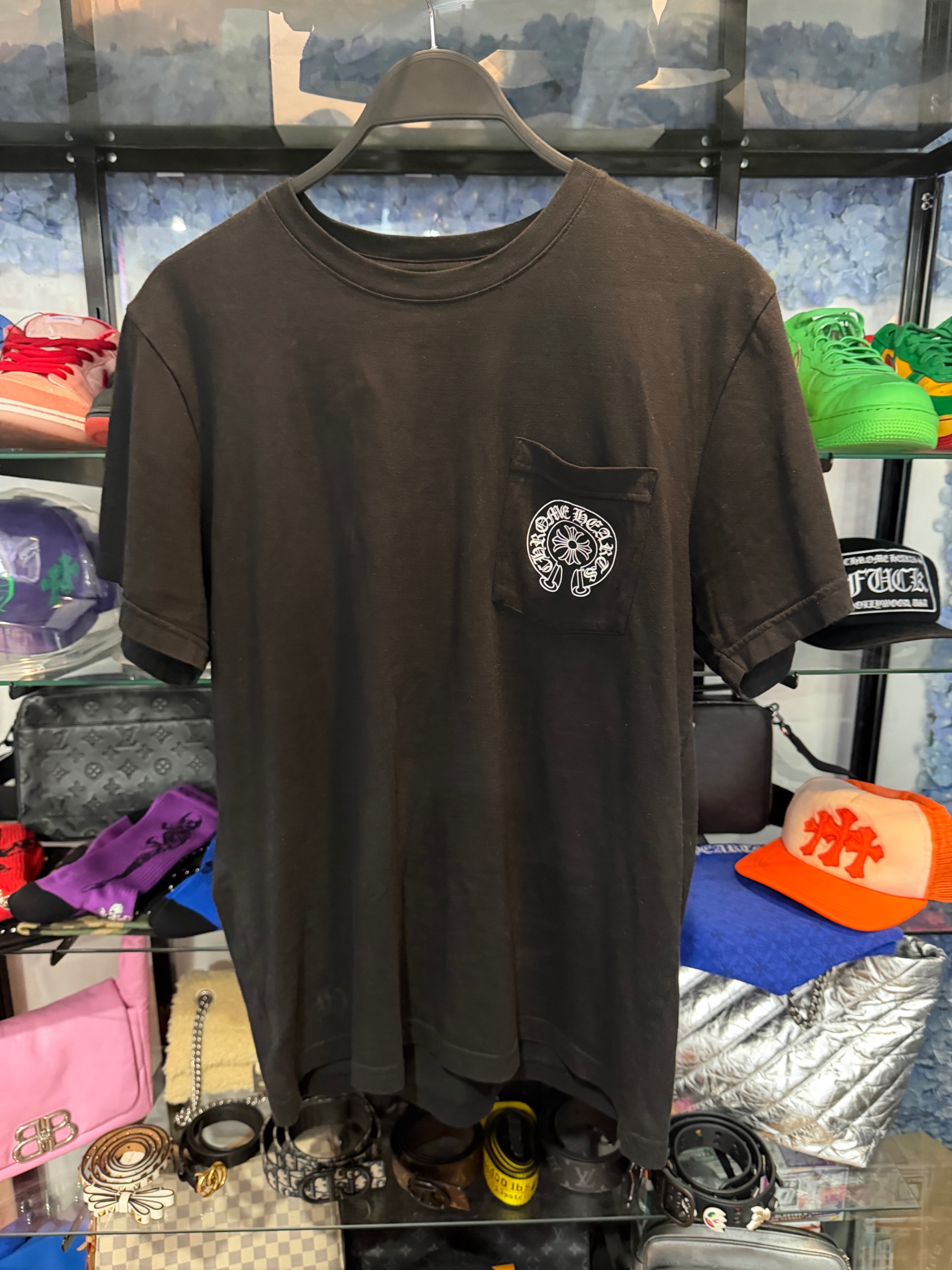 Chrome Hearts Horseshoe Logo Pocket T-Shirt 'Black' ( NEW )