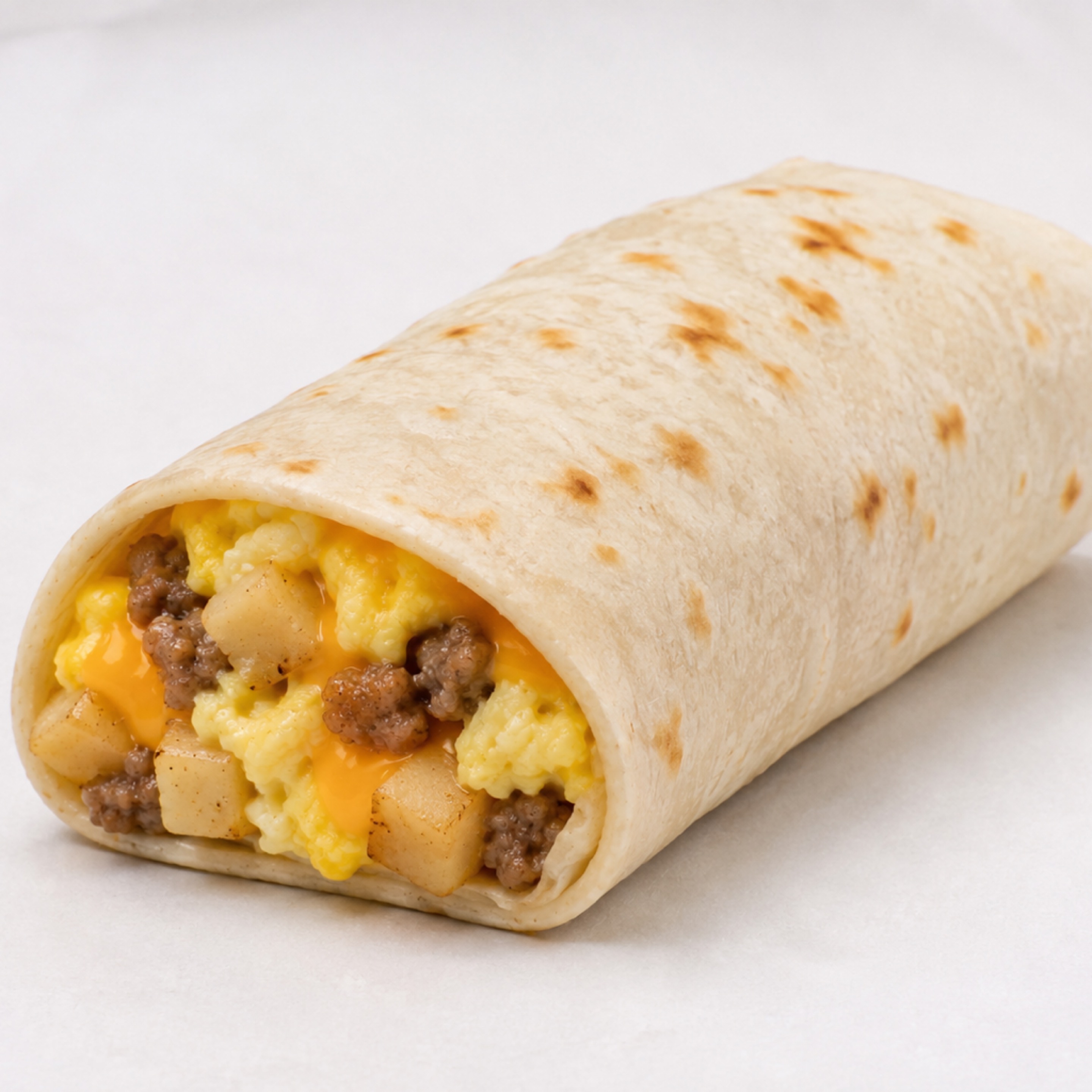 Sausage, Egg, Potato & Cheese Burrito