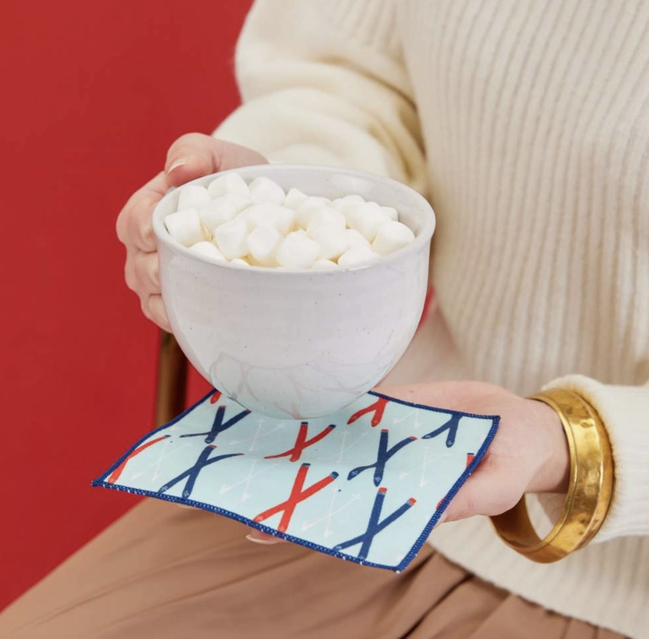 Ski Vacation Reusable Eco Cocktail Napkins: Set of 8