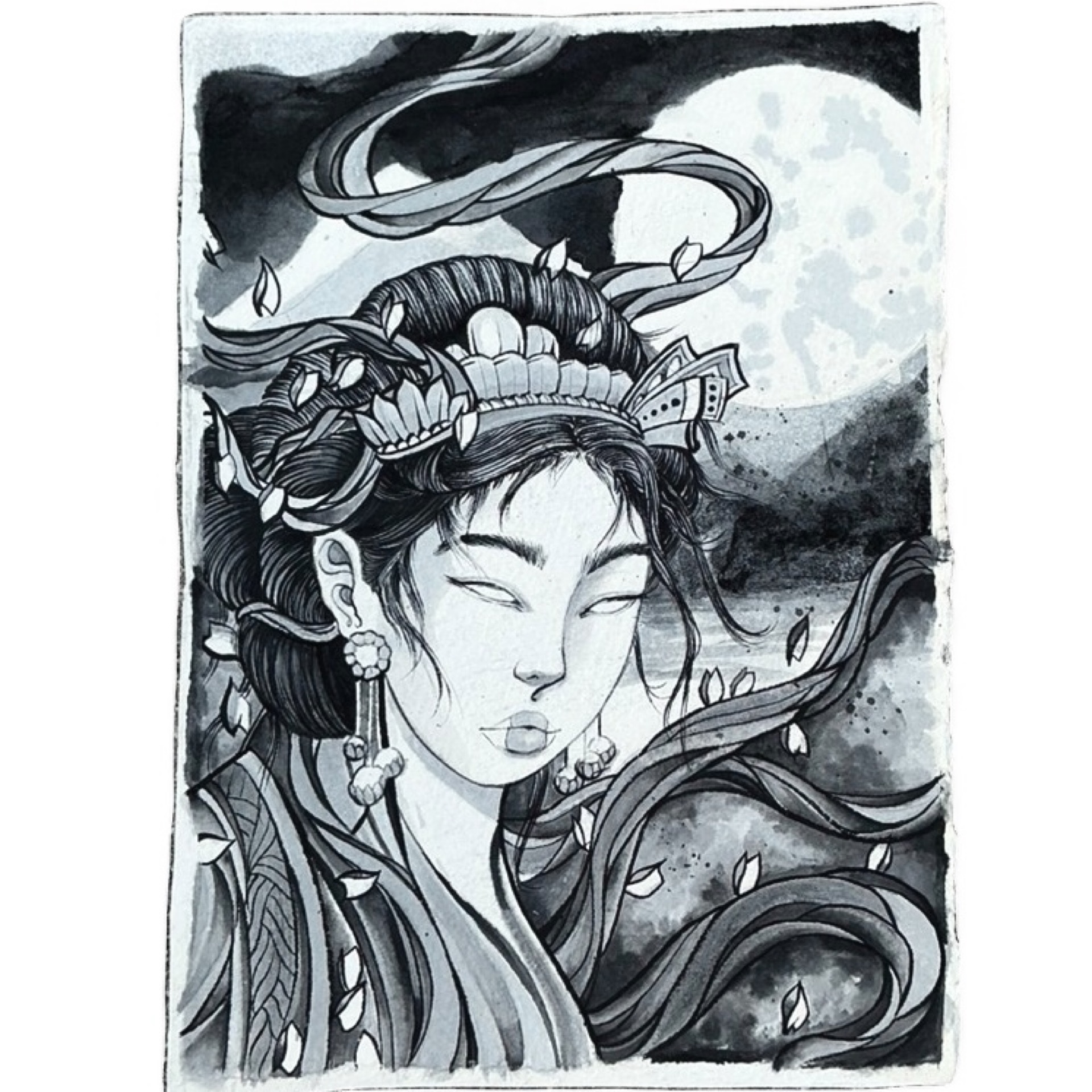 Winter night geisha
