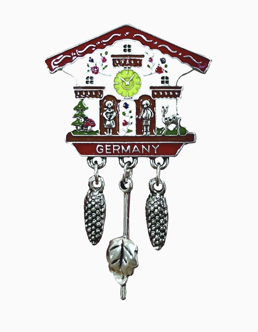 Oktoberfest German Clock House Haus Metal Hat Pin